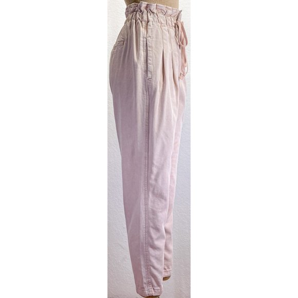 *NEW* Free People Blush High Rise Pleated Paperbag Tapered Leg Multipocket Pants - Picture 10 of 12